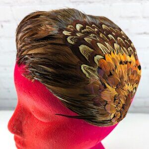 Vintage Linda Farrell Pheasant Fascinator Headband Hat